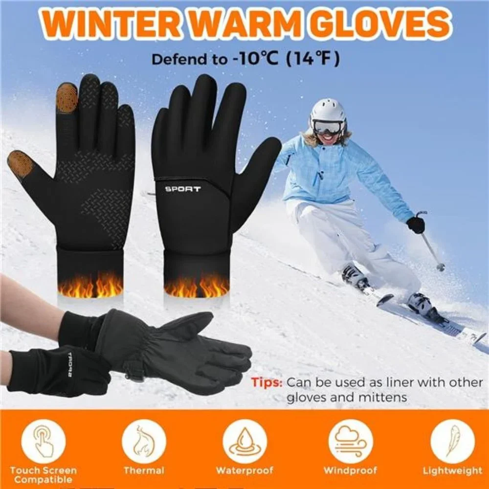 Women's 14°F Winter Cycling Gloves with Touchscreen Finger Thermal Gloves